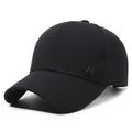 Gorra de béisbol negra minimalista para hombre con logo lateral y visera curvada - Estilo Letra JB / Negro