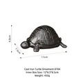 Vintage cast iron turtle storage box in dark bronze finish for entryway key storage - Cast Iron Turtle Key Box Ornament-8784
