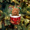 Niedlicher Teddyhund im Weihnachtsstrumpf mit Rentiergeweih für die Festtagsdeko - Teddy Typ 3