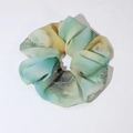 Oversized chiffon scrunchie with soft green, yellow, and grey gradient marble texture - 1# Ink Green Gradient