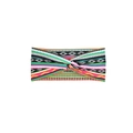 Bohemian wide twist knot headband with colorful geometric tribal patterns and stripes - Style 42 Blue Fruits