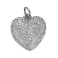 Sparkling 14K gold plated heart wing pendant with clear pavé zircons for DIY jewelry - Full Pave Heart