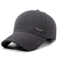 Gorra de béisbol gris oscuro para hombre con rayas verticales y logotipo de metal Narason - Ajustable / Gris claro