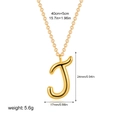 18K gold-plated stainless steel necklace with letter J pendant including size specs - Letter J