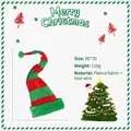 Cappello da elfo di Natale extra lungo a righe rosse e verdi con filo interno regolabile - Cappello Lungo Modellabile a Righe Rosse e Verdi (90x30cm)