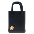 Schwarze EVA-Strandtasche mit süßer gelber Sonnenblume für einen minimalistischen Sommer - Schwarz