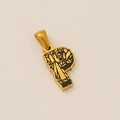 Elegante 18k vergoldete Edelstahlkette mit Buchstaben P Anhänger und schwarzem Inlay-Design - Buchstabe P Anhänger