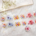 Floral PET tape featuring vibrant purple and orange anemone blossoms for scrapbooking - Radiant Poppy