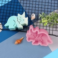 Moule en silicone dinosaure triceratops 3D pour bricolage en bleu et rose - Style Tricératops Rose (50-3072-A)