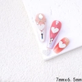 7mm Heart pearl nail art charms in elegant white finish for manicure decoration - QFX45-Pearl Combination Heart (7x6.5mm)