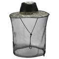 Outdoor camouflage bucket hat with integrated black mesh net for mosquito and sun protection - One Size / Khaki