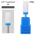 Embout de ponceuse ongle céramique PT03 cylindrique avec anneau bleu et tige 3/32 - PT03 Grand Cylindre Moyen (M)