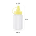4-pack of transparent squeeze sauce bottles with yellow lids for kitchen or BBQ use - 4Pcs Squeeze Bottles / Yellow