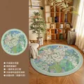 Round floral rug with Van Gogh chestnut blossom art and anti-slip silicone backing - Diameter 80cm / Chestnut Blossom