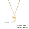 Polished gold stainless steel necklace featuring a hollow flower pendant 11x19.8mm size - Gold Color Cosmos
