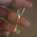 Elegante vergulde S999 sterling zilveren ketting met kwastje en geometrische hangers - Goud
