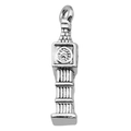 Silver London Big Ben tower charm pendant for DIY jewelry and keychains - London Big Ben