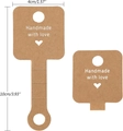 Faltbare Kraftpapier-Displaykarte für handgemachten Schmuck mit Maßen 10x4cm - 10*4cm/Weißer Druck / Kraftfarbe