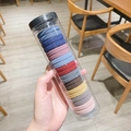 Mixed color high elasticity seamless hair ties in a portable transparent storage tube - Dark Color A