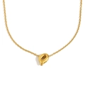 Collier minimaliste en acier inoxydable plaqué or 18 carats avec pendentif lettre Q - Lettre Q / Or