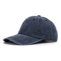 Classic vintage washed cotton baseball cap in navy blue featuring a six-panel design - Navy Blue