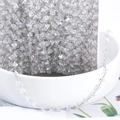 Catena in rame argentato con perle di zircone in cristallo triangolare per creazione gioielli - 0,5 Metri/Confezione / Bianco K/Argento