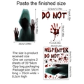 Detailed dimensions of Halloween blood handprint stickers with 35x54cm sheet size - DJ1503 (Static Blood Hands Enter/Set of 2)