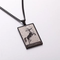 Vintage stainless steel Sagittarius tarot card pendant necklace with black chain - Sagittarius / Black