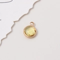 10mm round yellow gemstone charm with gold plating for DIY jewelry making and crafts - Light Yellow