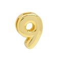 18k gold plated brass bubble number 9 pendant with smooth metallic finish for necklaces - Number 9 Pendant / Gold