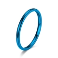 Minimalist 2mm stainless steel band ring in vibrant blue electroplated finish - US 5 / Blue
