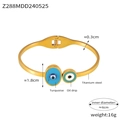 Bracciale bohémien in acciaio al titanio dorato con malocchio turchese e ciondoli - Z288-Oro-Doppio Elemento