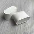 Set of two white faux leather curved watch pillows for display and storage box - White Faux Leather