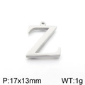 Polished silver stainless steel letter Z pendant with 17x13mm size specifications - Letter Z (KLJ1433-Z) / Steel