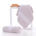 Soft purple cotton towel set with simple striped jacquard design for home bathroom - Abacus Style Grey / 34*74cm