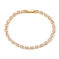 Detailed close-up of golden tennis bracelet featuring marquise-cut marquise zircons - Gold Marquise Cut Style (BP5130)