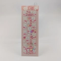 Cute pink and white cartoon bear stickers with laser heart and star patterns in strips - Flying Heart Rabbit