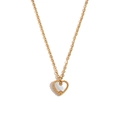 Elegante collana in acciaio inossidabile placcato oro 18K con ciondolo cuore in madreperla - Collana a Cuore con Conchiglia Singola / Oro