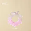 Pink glitter snowflake ornament with silk bow and rhinestone for Christmas tree decor - Pink Garland