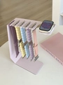 Rosa Edelstahl-Armbandhalter für Apple Watch mit 5 Bändern und Ladestation-Display - Macaron Rosa