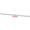 Polished silver stainless steel heart chain 1.9mm width material for DIY jewelry - Steel Color Small Square 8-Shape Chain 1.9mm