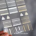 Autocollant d'ongles 3D effet tricot torsadé avec motifs en relief de couleur crème et blanc - Texture de Pull Élégante - Style Relief(TS-333)