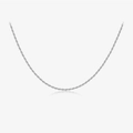 Elegant S925 sterling silver rope chain necklace with high-quality metallic finish - Platinum-MMN86 (Silver Rope Chain)
