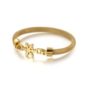 Elegante pulsera de malla dorada con un colgante de copo de nieve pulido para mujer - Estilo de Copo de Nieve (A Dorado)