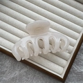 Beige translucent jelly hair claw clip in a minimalist resin shark jaw design - 11cm Vertebrae Style / Jelly White