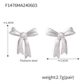 Boucles d'oreilles nœud en acier titane argenté au design minimaliste épuré - F1476 Nœud / Acier