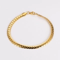 Cadena plana entrelazada de acero inoxidable dorado con cierre de mosquetón resistente - 5.5mm*21cm / Dorado