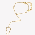 Elegantes Sklavenarmband mit 18K Goldbeschichtung und fünf funkelnden Zirkonia - O-Kette Rundzirkon Sklavenkette - Gold