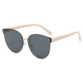 Rimless oversized square sunglasses with grey lenses and beige temples for UV protection - Off-White Frame Grey Lens