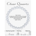 Stretchy 8mm clear quartz beaded bracelet featuring transparent natural healing stones - Clear Quartz Bracelet